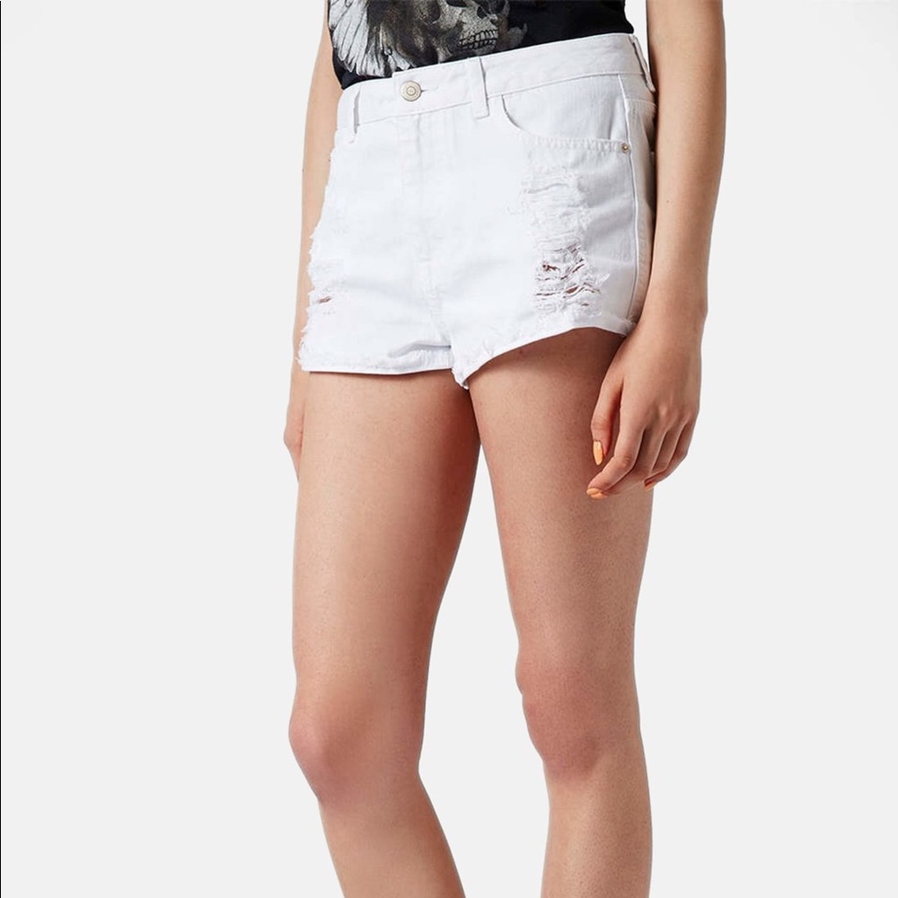 TOPSHOP Moto Hallie High Rise Denim Shorts